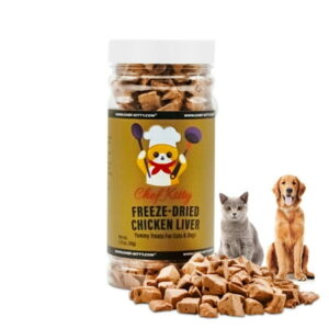 Chef Kitty Freeze Dried Cat and Dog Treats 100% Natural Chicken Liver – 1.75oz