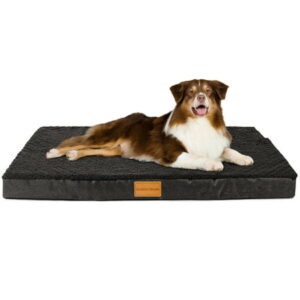 Exclusivo Mezcla Orthopedic Pet Bed for Medium Dogs 30″X20″, Egg Crate Foam Medium Dog Beds with Removable Washable Cover,Waterproof Pet Bed Mat, Black