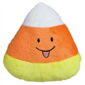 Emoji Candy Corn Dog Toys Funny Face Halloween Plush 6″ Pick Smile Grin Hearts (Smile)