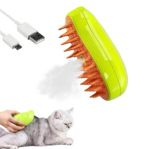 2 Pcs New Cat Steam Brush,3 In 1 Cat Steamy Brush Cleanser, Silicone Massage Grooming Brush, Pet Hair Cleaning Brush Comb for Cats Dogs