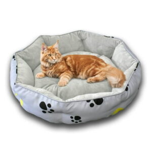 Round Cat and Dog Cushion Bed with Anti-Slip & Water-Resistant Bottom 18″Dia x 5.5″H