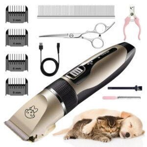 Electrical Pet Hair Trimmer, Dog Grooming Clippers, Low Noise Rechargeable Cordless Dogs Cats Cutting Kit, Pet Supplies