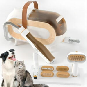 CATLK Dog Vacuum for Shedding Grooming, 2L Large Capacity, 7 in1 Pro 10KPa Strong Quiet Pet Grooming Vacuum Tools for Dogs, Cats