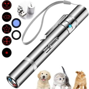 Kitten Dog Laser Pen Toy,Laser Pointer, Cat Toys for Indoor Cats, Red Dot LED Light Pointer Interactive Toys for Indoor Cats Dogs, USB Charging, 5 Switchable Patterns