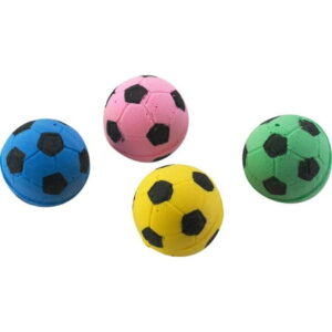 Ethical Pet Spot Sponge Soccer Balls 4 count Colorful Interactive Cat Toys