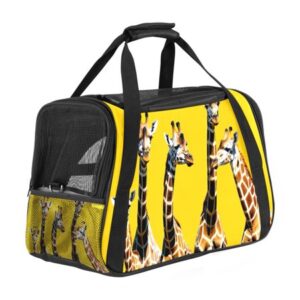 Cat Carriers for Medium Cats, Pet Carrier Airline Approved Dog Carrier for Small Dogs, Puppy Carrier, Soft-Sided Travel Carrier, Animal Colored Giraffe