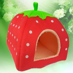 Mairbeon Strawberry Dog Puppy Cats Indoor Foldable Soft Warm Bed Pet House Kennel Tent