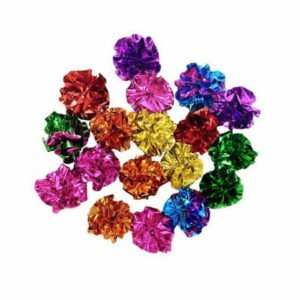 littlest pet shop toys cats go dog toys indestructible dog ball 12 Pack Colorful Crinkle Foil Cat Interactive Toy Cat Sound Paper Mylar