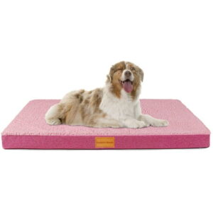 Exclusivo Mezcla Orthopedic Pet Bed for Small Dogs 20″X15″, Egg Crate Foam Small Dog Beds with Removable Washable Cover,Waterproof Pet Bed Mat, Pink