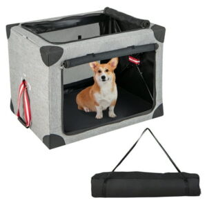 Infans 26 in Portable Folding Dog Crate w/Mesh Mat &Locking Zippers for Cat Carrier Use