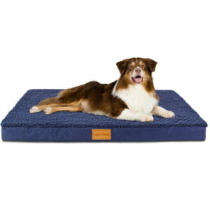 Exclusivo Mezcla Orthopedic Pet Bed for Small Dogs 20″X15″, Egg Crate Foam Small Dog Beds with Removable Washable Cover,Waterproof Pet Bed Mat, Navy Blue