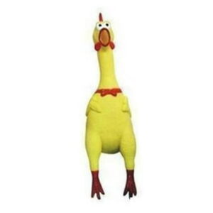 Realyc 17cm Yellow Screaming Rubber Chicken Toy Pressure Relief Squeak Squeaker Gift