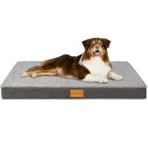 Exclusivo Mezcla Orthopedic Pet Bed for Small Dogs 20″X15″, Waterproof Dog Beds with Removable Washable Cover, Grey