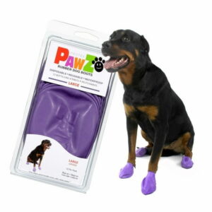 PawZ Rubber Dog Boots for Large Dogs 12pk, Large Purple Dog Booties