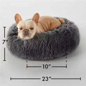 Ophanie 23″ Calming Dog Bed For Medium&Small dog, Hug Donut Cat Bed, Waterproof, and Machine Washable Removable Pet Bed Cover, 23″x 23″x 7″