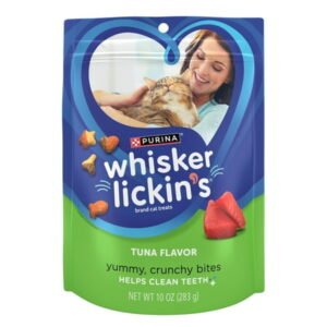 Purina Whisker Lickin’s Cat Treats, Crunchy & Yummy Tuna Flavor – (Pack of 4) 10 oz. Pouches KK21 KK21