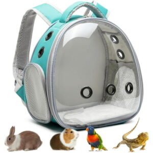 z Portable Travel pet Backpack Carrier Hamster Bag Guinea Pig Bird Small Dog cat Backpack Turtle Carrier Rabbit Cage Rabbit Guinea Pig Squirrel Bearded Dragon Breathable Hangbag(Green)