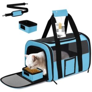 Pet Carrier Airline/TSA Approved Small Dogs, Kitten, Carriers for Small Medium Cats Under 15lb, Collapsible Soft Sided Cat Travel Carrier