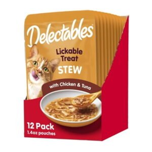 Hartz Delectables Stew Lickable Wet Cat Treats for Adult & Senior Cats, Chicken & Tuna, 1.4 Ounce (Pack of 12) SHC10