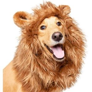 Pet Krewe Dog Lion Mane Halloween Costume Lion Mane for Large and Small Dogs – Ideal for Halloween, Dog Birthday, Dog Cosplay, Dog Outfits, Pet Clothes