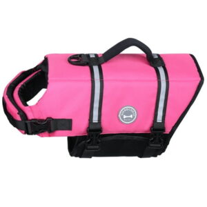 VIVAGLORY Dog Life Jacket Vest for Swimming, Ripstop, Pink, Small