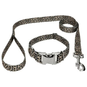 Country Brook Petz® Premium Cheetah Dog Collar and Dog Leash, Extra Large