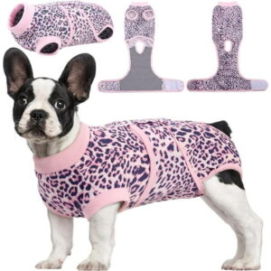 Kuoser Dog Surgical Recovery Suit, Recovery Suit for Female Male Dogs, Dog Onesie after Surgery, Pink, S