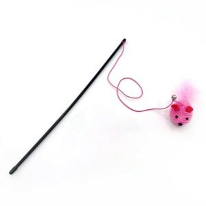Cat Teaser Wand, Funny Artificial Feather Mouse Teasing Stick Interactive Cat Wand Toy for Indoor Cat Kitten