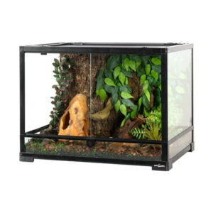 REPTI-ZOO 32 Gallon Large Reptile Glass Terrarium Tank,Double Hinge Door with Screen Ventilation Reptile Terrarium 23.6″ x 17.7″ x 17.7″(Knock-Down)