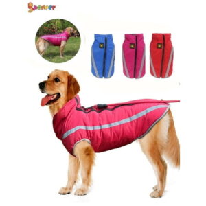 Spencer Winter Dog Coat Jacket Waterproof Warm Pet Vest Reflective Snowsuit Cold Weather Puppy Dog Outwear Apparels for Medium Large Dogs “Rose Red,5XL”