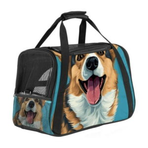 Corgi Premium Fabric Pet Carrier Bag with Nylon Webbing Strap, 17x10x11.8 Inch, Durable 900D Oxford Cloth, Travel Pet Carrier for Small Dogs