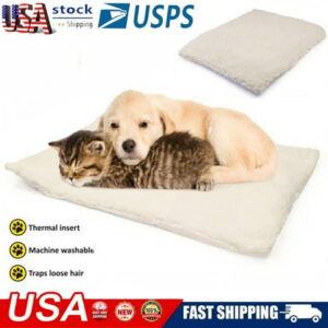 Pet Bed Self Heating Snooze Pad Pet Bed Mat for Pets Cats Dogs and Kittens for Travel or Home, White, Medium