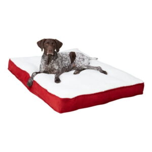 Happy Hounds Daisy Deluxe Sherpa Supportive Dog Bed, Crimson, Large (48 x 36 in.)