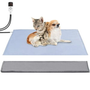 BEBANG Pet Heating Pad for Dog Cat, 9 Adjustable Temperature Dog Cat Heating Pad with Timer, Waterproof Heated Cat Dog Bed