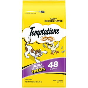 Temptations Classic Crunchy and Soft Cat Treats Tasty Chicken Flavor, 48 oz. Pouch