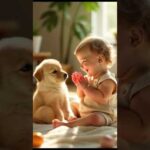 Adorable Puppy and Kid Playing Together | Heartwarming Laughter and Fun 🐶👶 #animallover #petlover