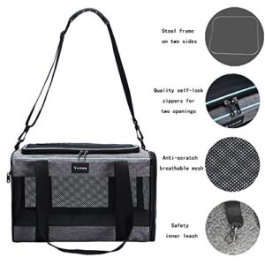 Vceoa 17.5x11x11 Inches Cat, Dog Carrier for Pets Up to 16 Lbs, Soft-Sided Cat Bag Animal Carriers Travel Puppy Carry As a Toy of Fabric Pet Home - Image 4