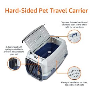 Amazon Basics - 2-Door Top-Load Hard-Sided Dogs, Cats Pet Travel Carrier, Gray & Blue, 22.8"L x 15.0"W x 13.0"H - Image 4