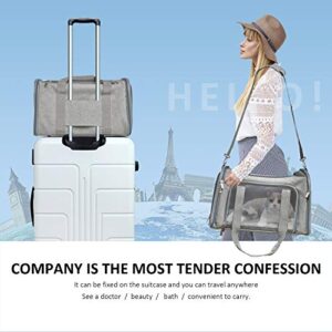 Henkelion Cat, Dog Carrier for Small Medium Cats Puppies up to 15 Lbs, TSA Airline Approved Carrier Soft Sided, Collapsible Travel Puppy Carrier - Grey - Image 7