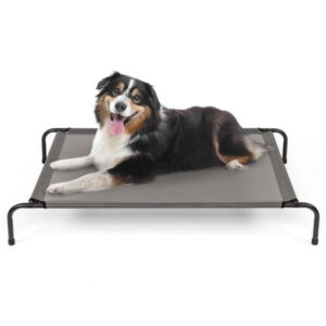 IVV Cooling Elevated Dog Bed with Metal Frame, Large, 50″L x 31″W x 8″H, Gray