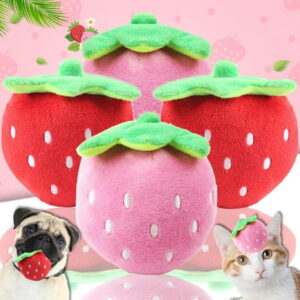 Cyber of Monday Deals Black of Friday Deals Kids Toys under  kkbbma 4 Packs Dog Plush Squeaky Toys,Squeaky Strawberry Dog Toy, Puppy Teething Toys Cute Dog Toy Squeaky Plush Dog Toys Dog Squeak