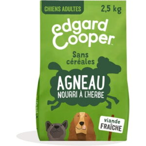 Croquettes Chien Adulte Sans Cereales Nourriture Naturelle 2.5Kg Agneau Frais Hypoallergénique, Alimentation Saine Savoureuse Et Équilibrée, Protéines De Qualité