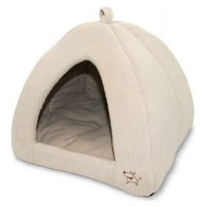 Pet Tent-Soft Bed for Dog and Cat by Best Pet Supplies – Beige Corduroy, 16″ x 16″ x H:14″