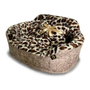 Precious Tails Leopard Princess Cat Dog Bed – Small