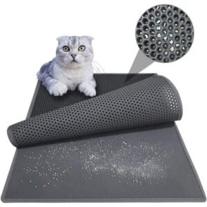 Cat Litter Mat, Litter Box Mat,Honeycomb Double Layer Trapping Litter Mat Design,Waterproof Urine Proof Kitty Litter Mat,Easy Clean Scatter Control