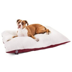 Majestic Pet Solid Color Rectangular Pillow Dog Bed Machine Washable Burgundy Large 36″ x 48″ x 8″