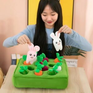Avdolw Interactive Carrot Pulling Toy for Pets – Fun and Educational Vegetable Field Themed Play Mat with Soft Carrots, Perfect Gift for Pets and Kids