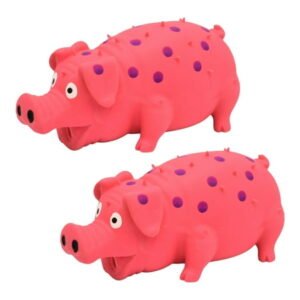 XUYAN 2PCS Pig Sound Children’s Toy Squeaky Pig Toys Mini Latex Squeaky Toys Polka Dot Piglet Pig Toy Cute Pig Party Decorations