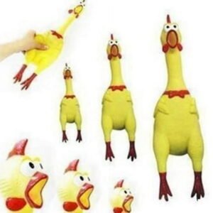 Fairnull 17cm Yellow Screaming Rubber Chicken Toy Pressure Relief Squeak Squeaker Gift