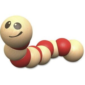 Earthworm Wooden Toy – Red